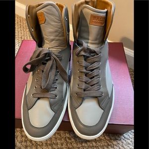 Men’s Leather Hightop Bally Sneakers Grey Size 10